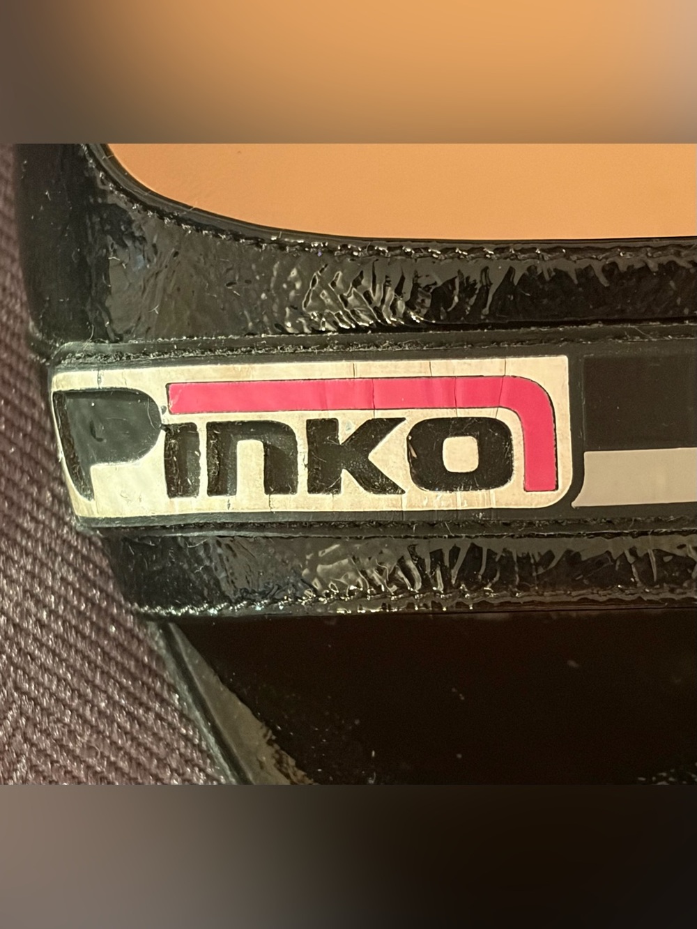 PINKO RAME Patent Leather Block High Heels In Fuchsia And Black Womens EU 39 - Picture 5 of 15